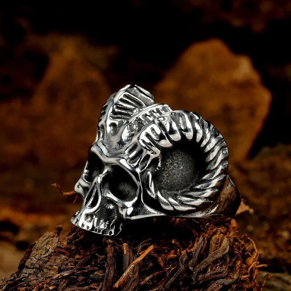 Jewelry Skull Stainless Steel Halloween Ring Size ONE SIZE - 2 Thumbnail