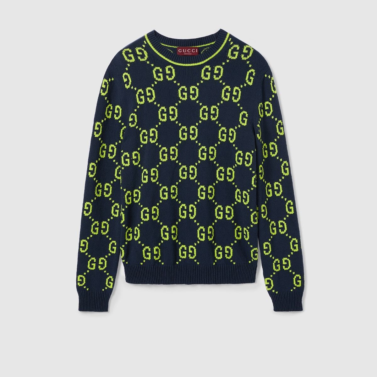 Gucci o1loc1c0925 GG Cotton Jacquard Crewneck Sweater Multicolor Size US S / EU 44-46 / 1 - 1 Thumbnail