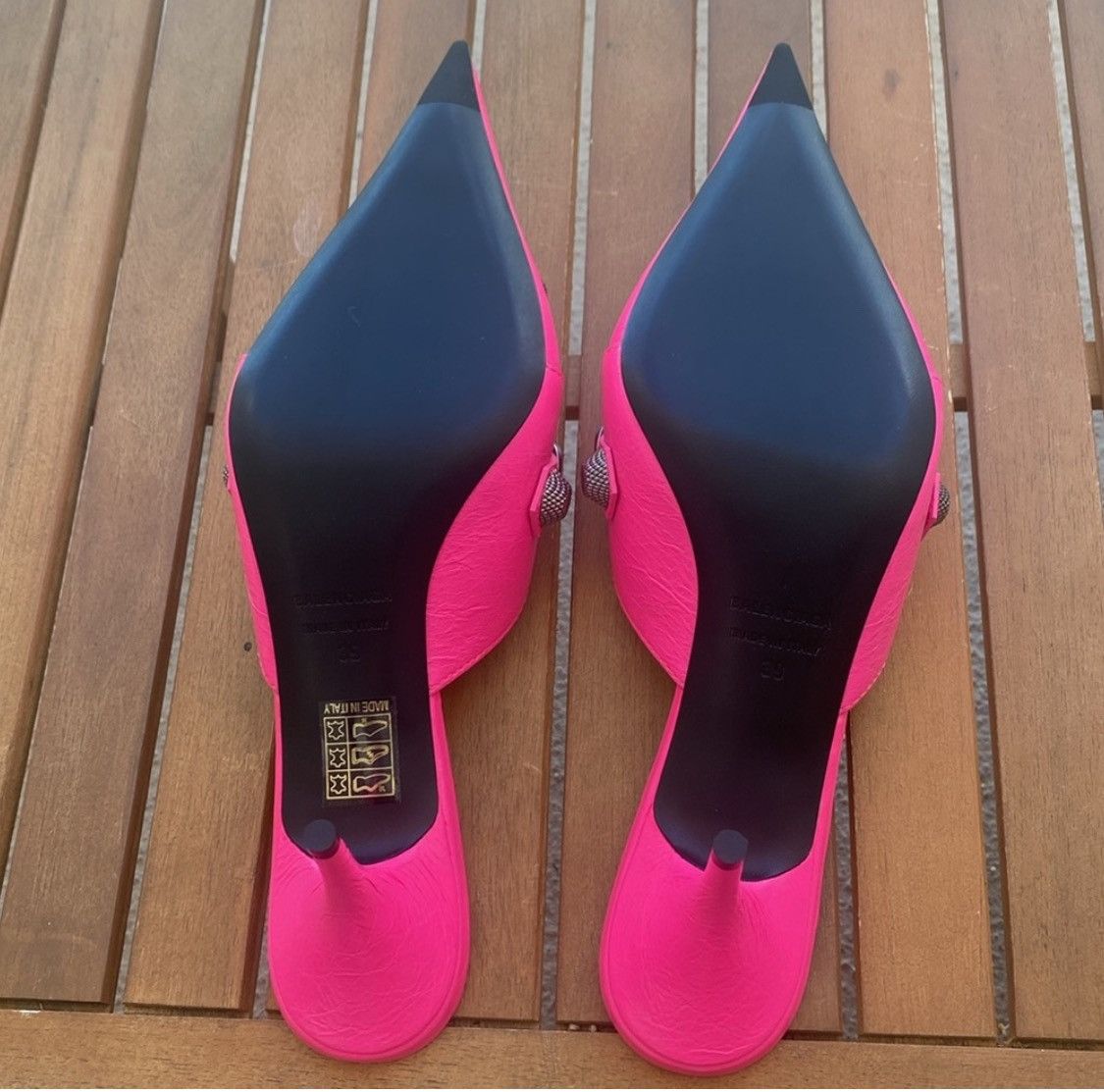 Balenciaga New Authentic BALENCIAGA Agneau Arena Cagole 70mm Mules 39 Size US 9 / IT 39 - 13 Thumbnail
