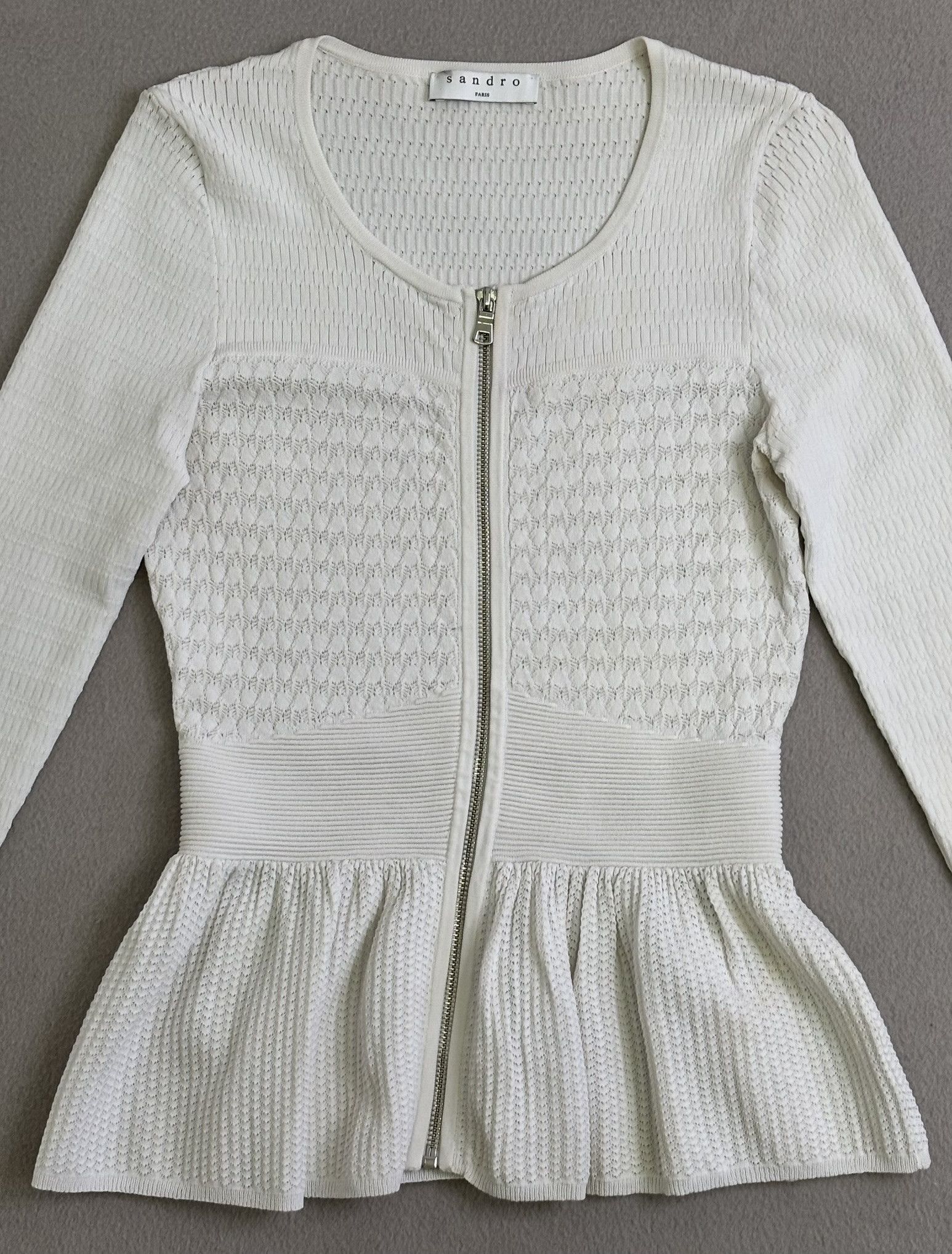 Sandro Sandro White zip cardigan size S Size S / US 4 / IT 40 - 4 Thumbnail