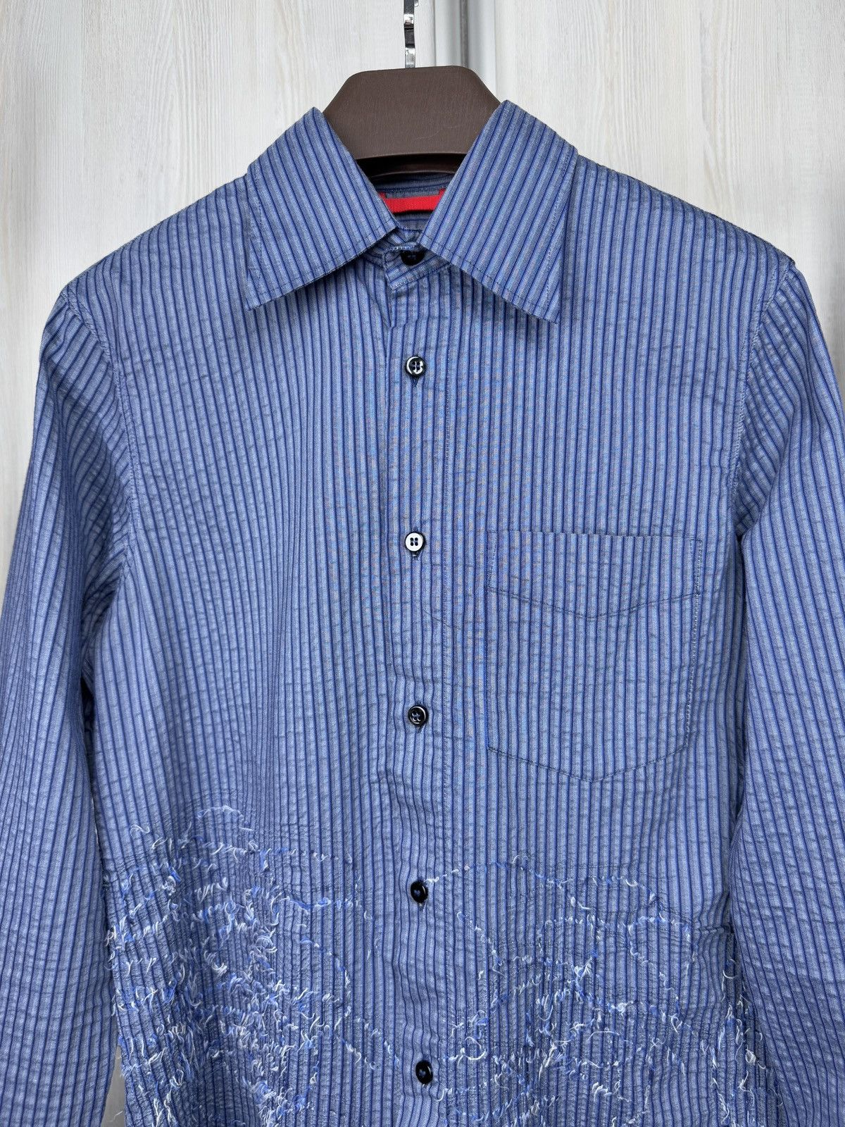 Emporio Armani Emporio Armani vintage archive embroidery logo striped shirt Size US M / EU 48-50 / 2 - 4 Thumbnail
