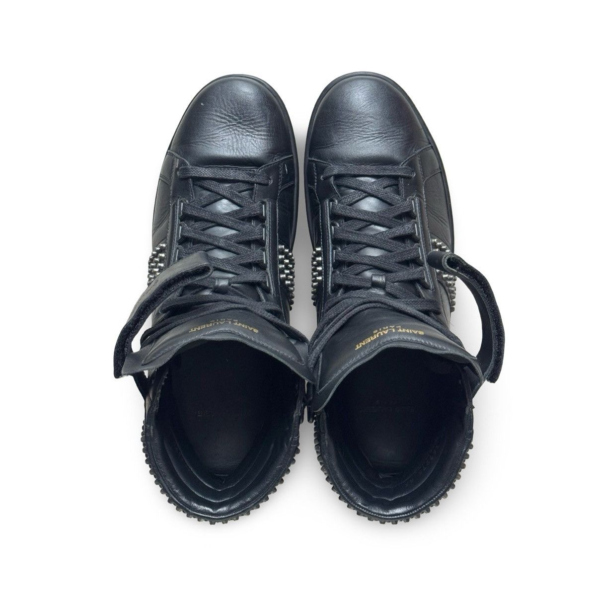 Saint Laurent Paris SAINT LAURENT PARIS SL/14H BLACK STUDDED HIGHTOPS Size US 10.5 / EU 43-44 - 8 Thumbnail
