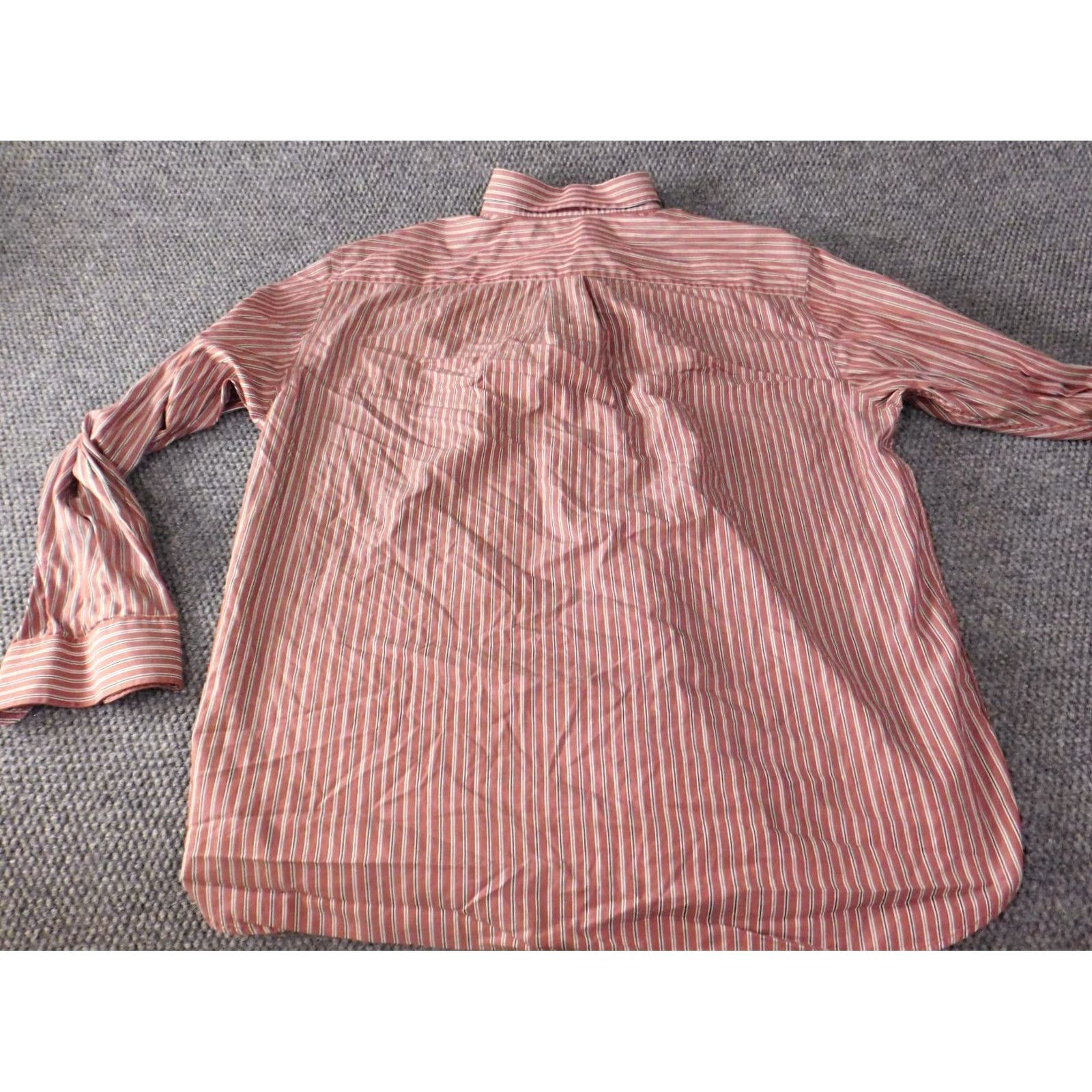 Cremieux Daniel Cremieux Shirt Button-Up XL Red Striped Knit Cotton Regular Mens Size US XL / EU 56 / 4 - 7 Thumbnail