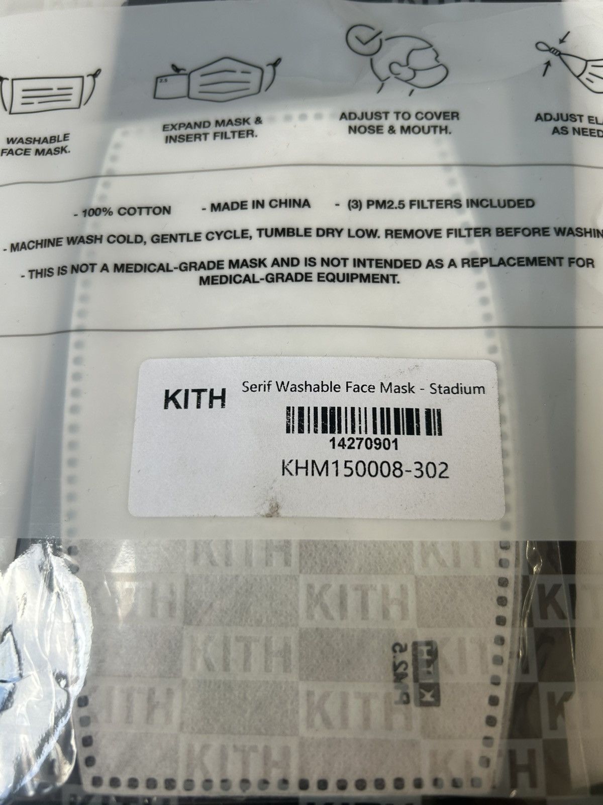 Kith Serif Washable Face Mask - Stadium Size ONE SIZE - 4 Thumbnail