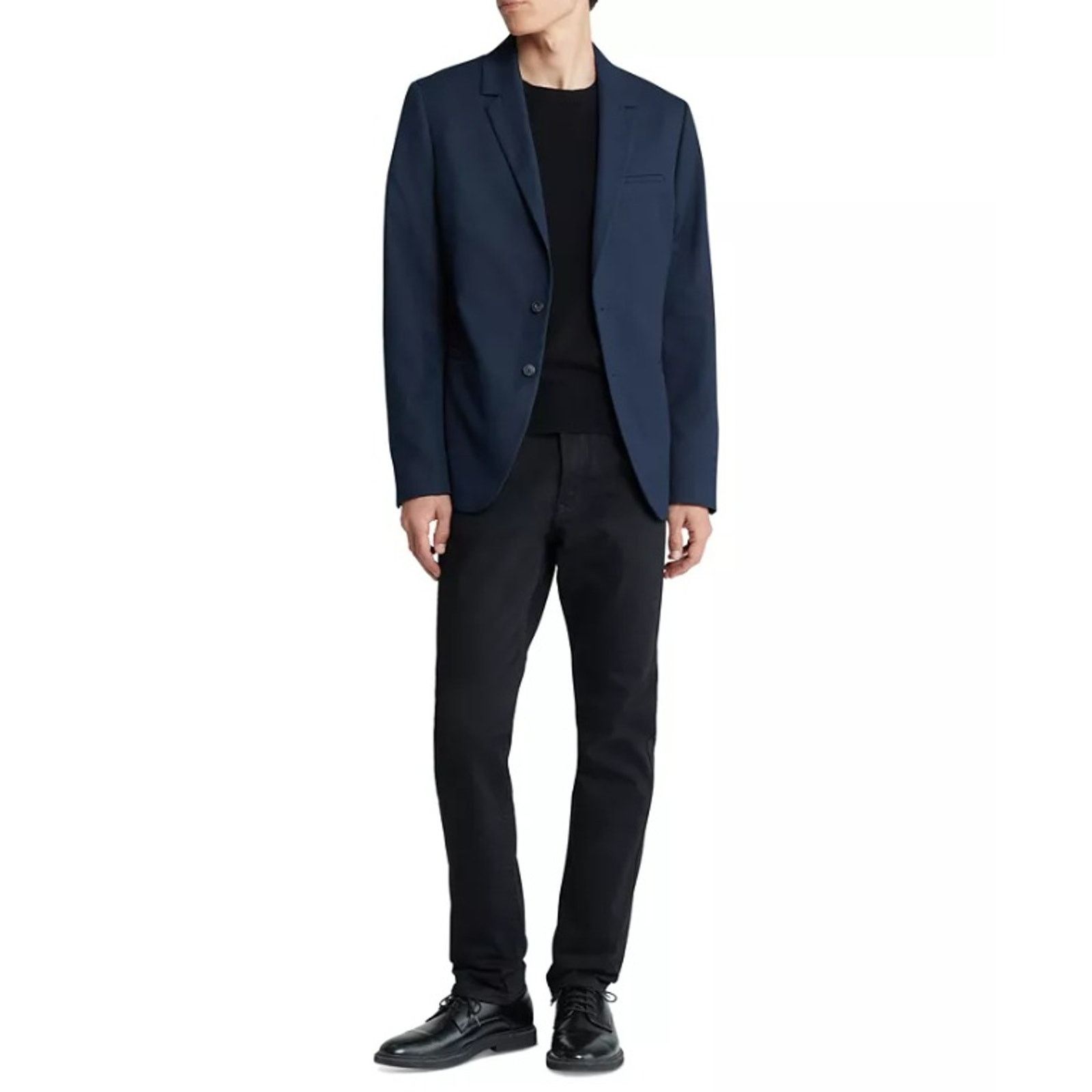 Calvin Klein Calvin Klein Men's Navy Slim-Fit Refined Twill Blazer XL Size 46R - 4 Thumbnail