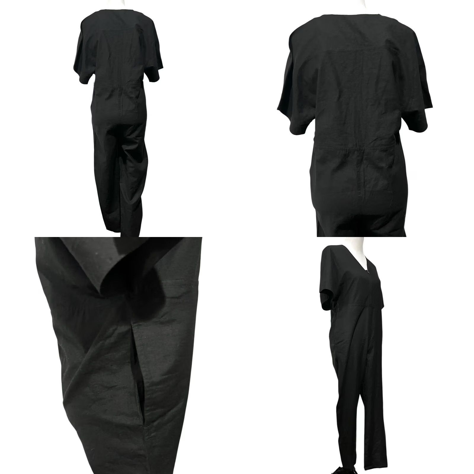 Billy Reid VINTAGE Billy Reid Women’s Jumpsuit Silk Black Short Sleeves Pockets Romper XS Size 26" / US 2 / IT 38 - 8 Thumbnail