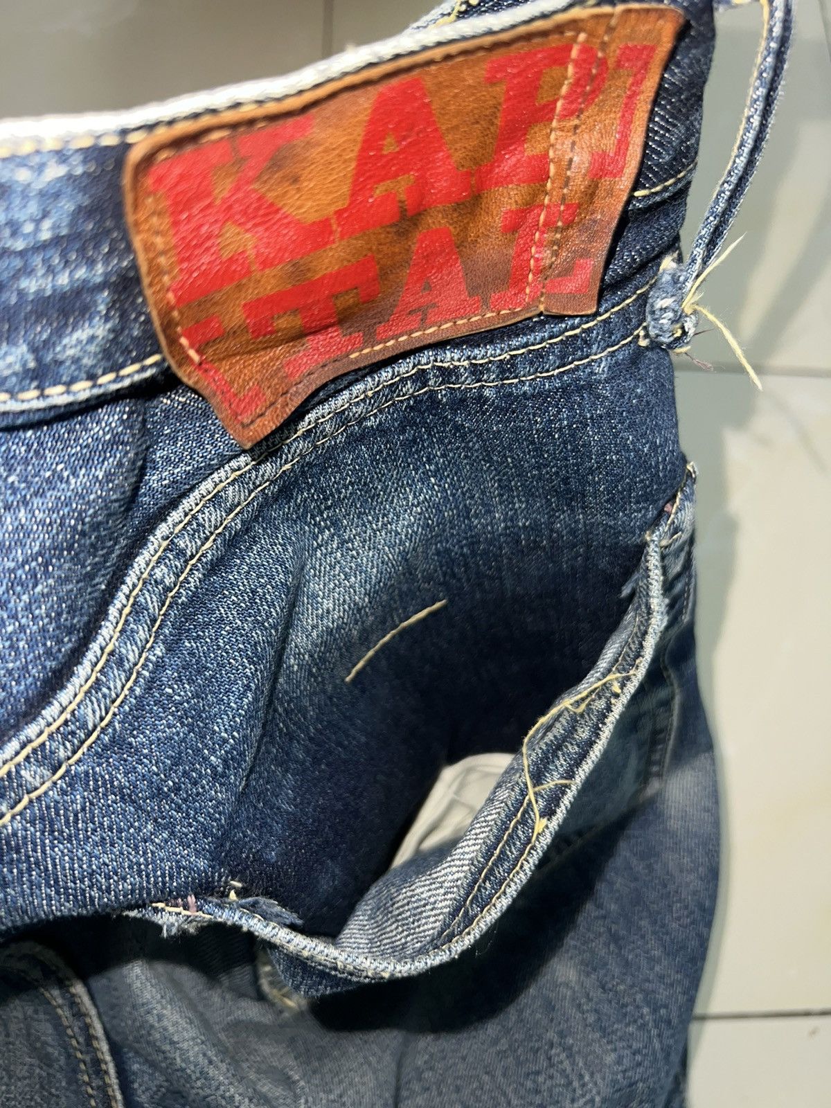 Kapital Kountry Vintage Kapital Distressed Straight Cut Denim Jeans 31x32 Size US 31 - 21 Thumbnail