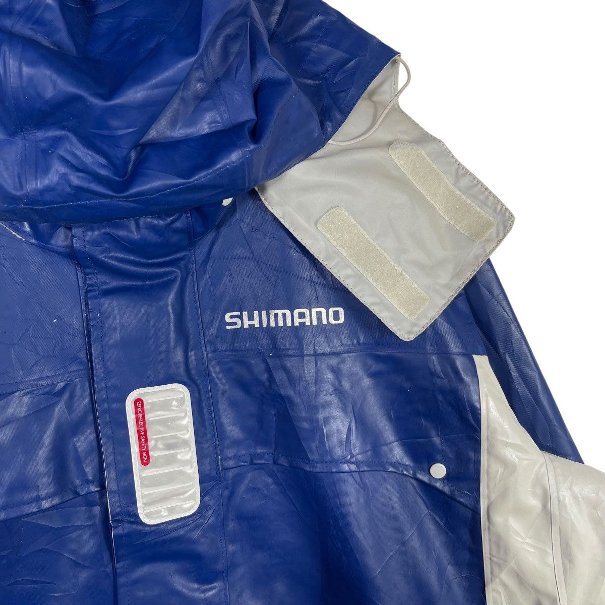 Vintage Shimano Waterproof Fishing Jacket Blue White Hooded Outdoor Size US XL / EU 56 / 4 - 7 Thumbnail