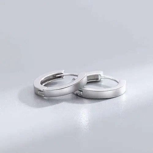 Other Small silver hoop earrings for men women unisex style Size ONE SIZE - 3 Thumbnail