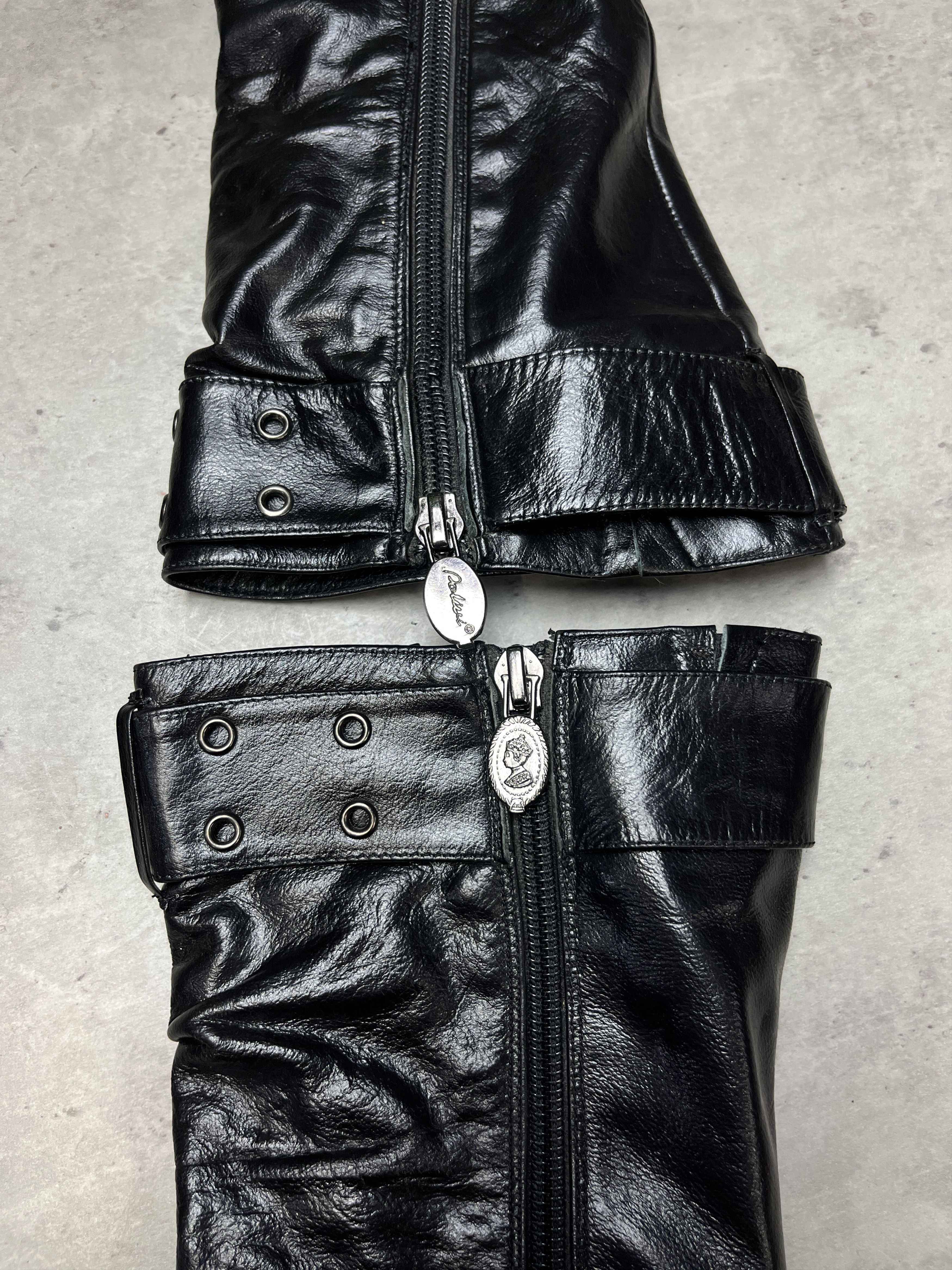 Other 2000s POLLINI STUDDED SLOUCHY STILETTO BOOTS - 5115 Size US 5.5 / IT 35.5 - 5 Thumbnail