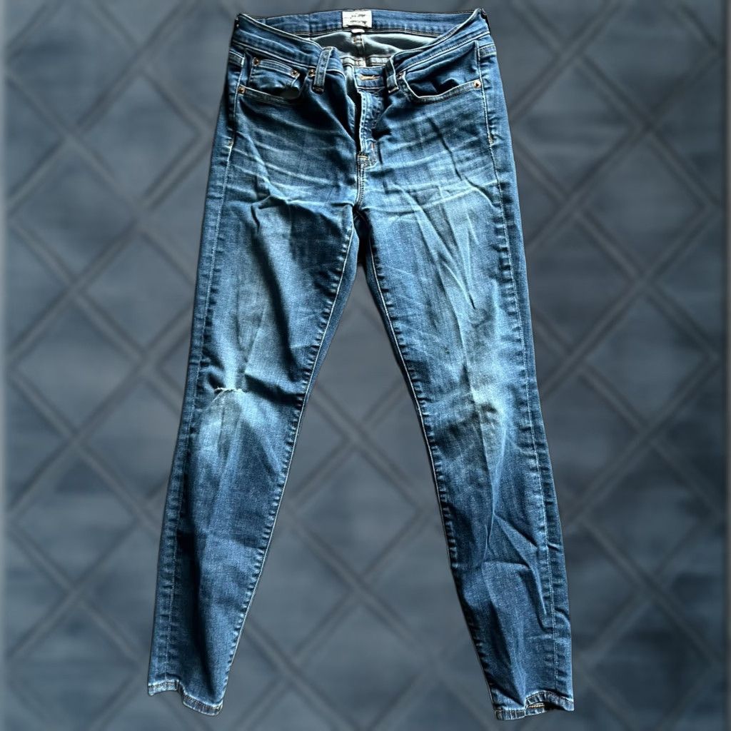Vintage J Crew Jeans Teens in Garment-solid Blue Summer Size 27 Ankle Toothpick Skinny Size 27" / US 4 / IT 40 - 1 Thumbnail