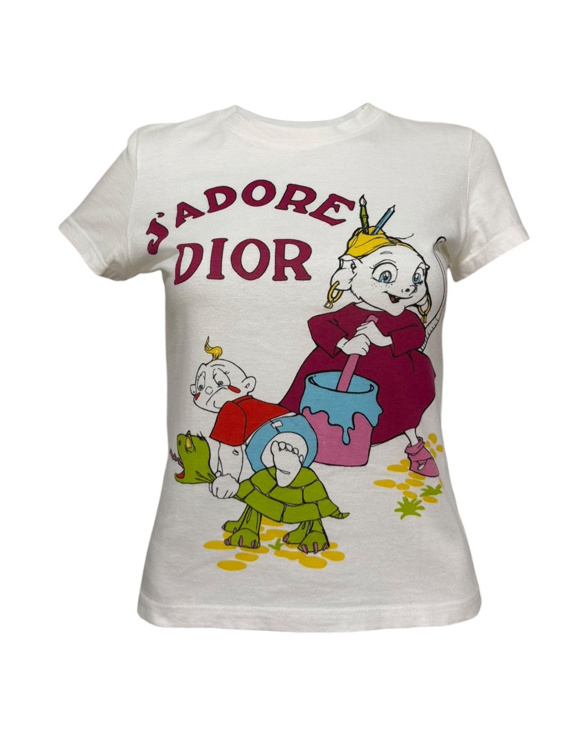 Dior CHRISTIAN DIOR S/S 2002 "J'ADORE DIOR" Cartoon Print T-Shirt Size S / US 4 / IT 40 - 1 Thumbnail