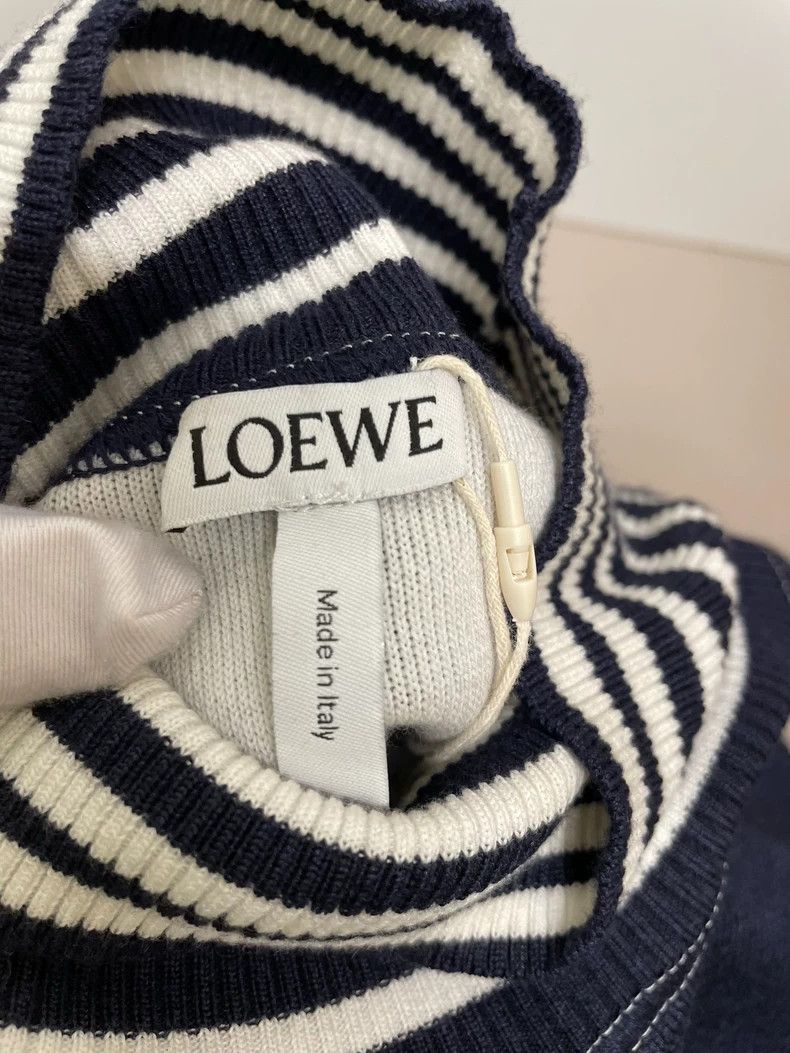 Loewe LOEWE Dark blue striped cotton knit sweater Size S / US 4 / IT 40 - 3 Thumbnail