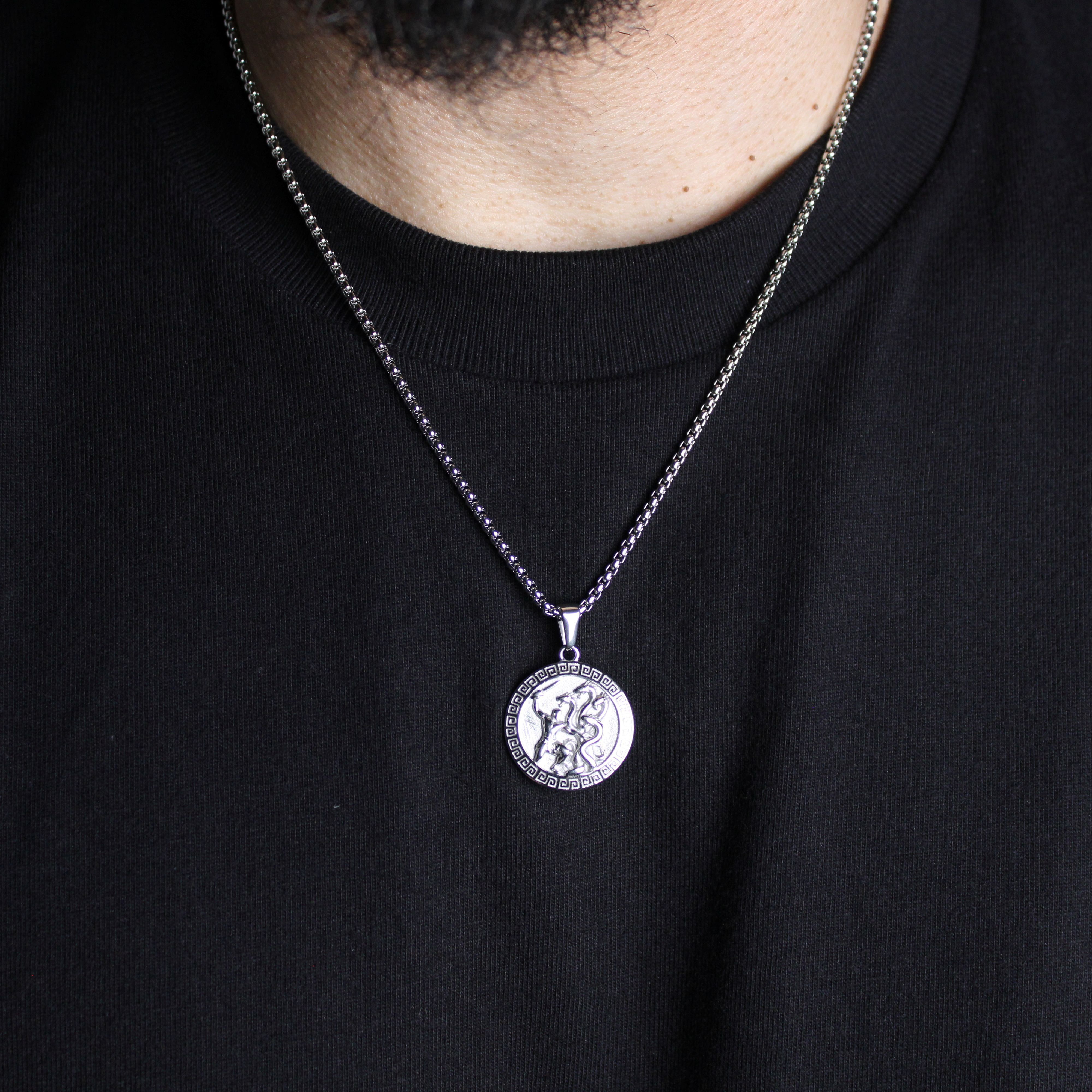 Jewelry Silver Hercules Pendant Chain Necklace Size ONE SIZE - 2 Thumbnail