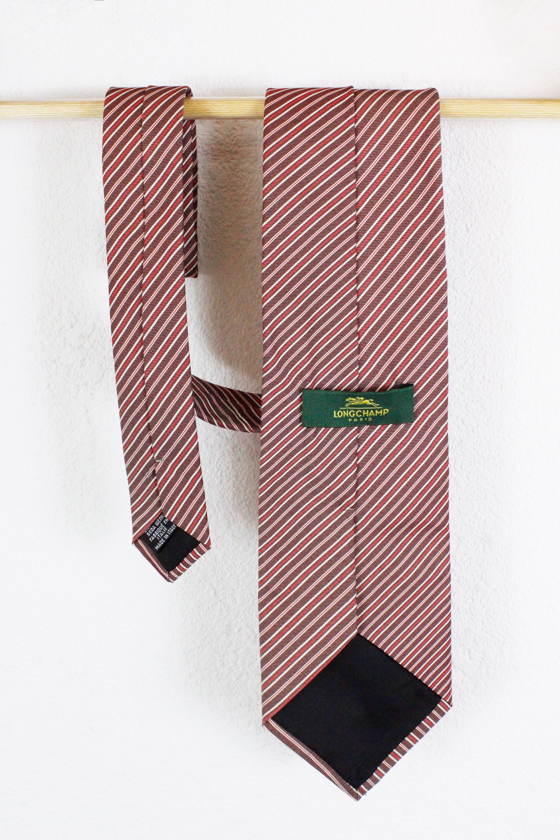 Longchamp Longchamp Striped Silk Tie Cravatte Size ONE SIZE - 2 Thumbnail