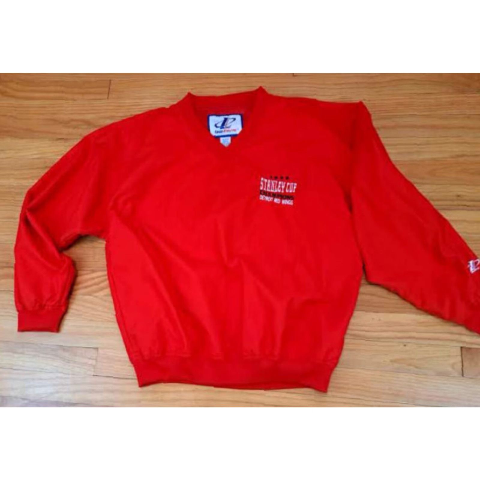 Logo Athletic VINTAGE Detroit Red Wings 1998 Stanley Cup Champs Nylon Warm-Up Jacket M Red Windbreaker Unisex Adults Size US M / EU 48-50 / 2 - 5 Thumbnail