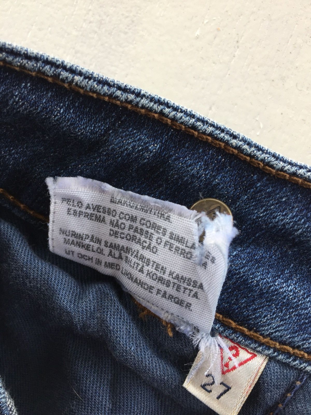 Guess Guess shashiko boro low rise with iron beads USA jeans Size US 31 - 11 Thumbnail