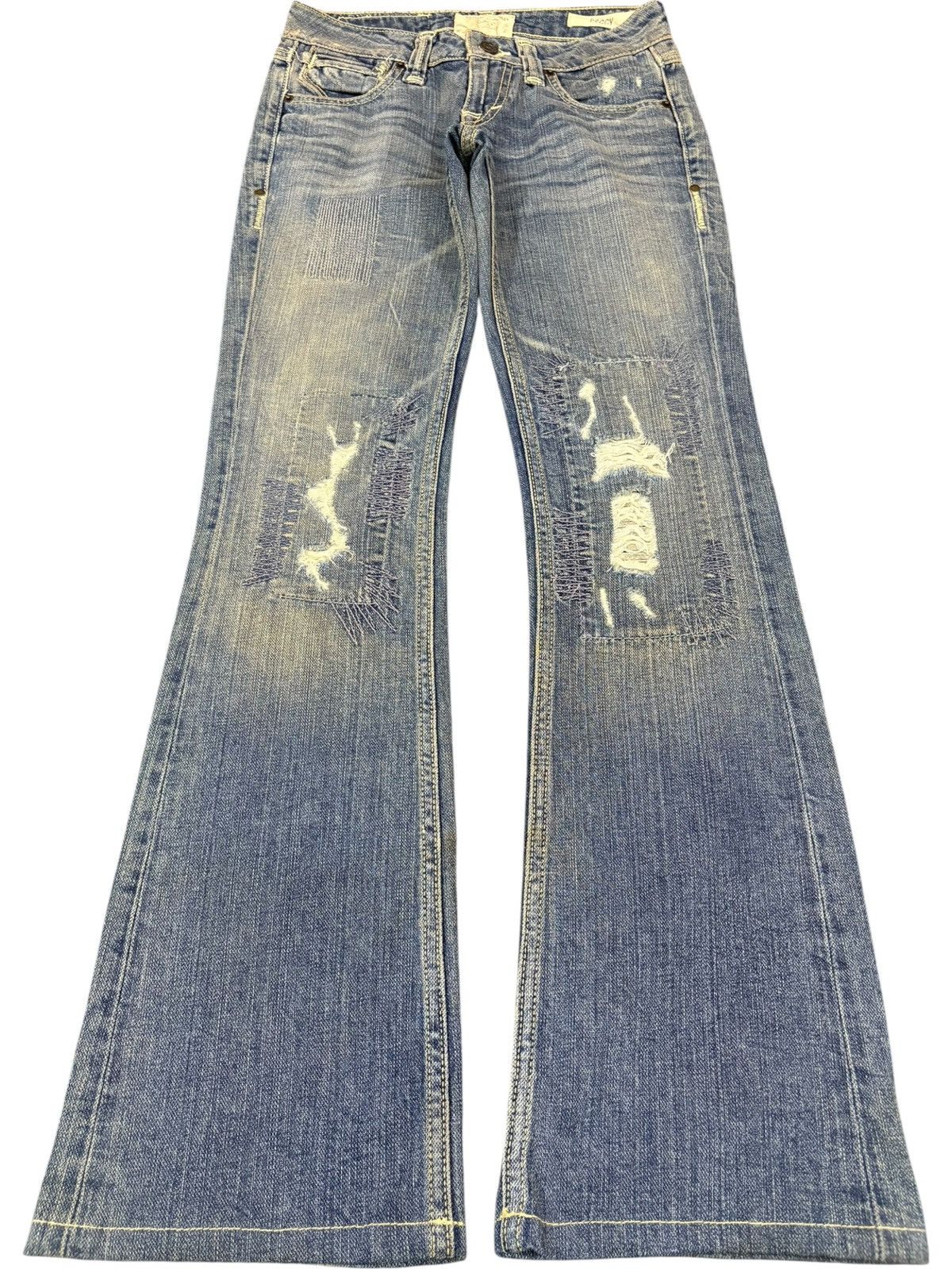Taverniti Vintage Japanese Brand Mud Wash Distress Bootcut Flare Jean Size US 28 / EU 44 - 1 Thumbnail