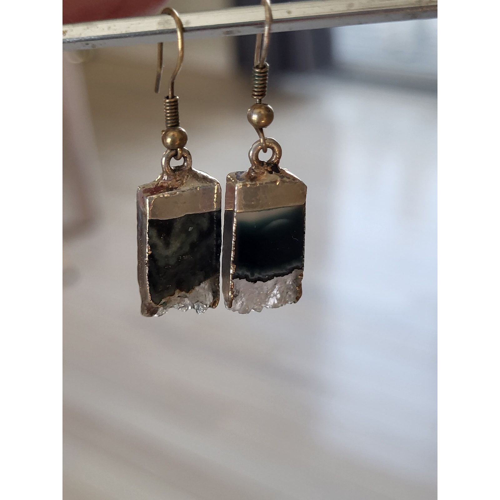 & Other Stories Artisan-Hand Made Moss Agate Druzy Geode Earrings Pierced Size ONE SIZE - 7 Thumbnail