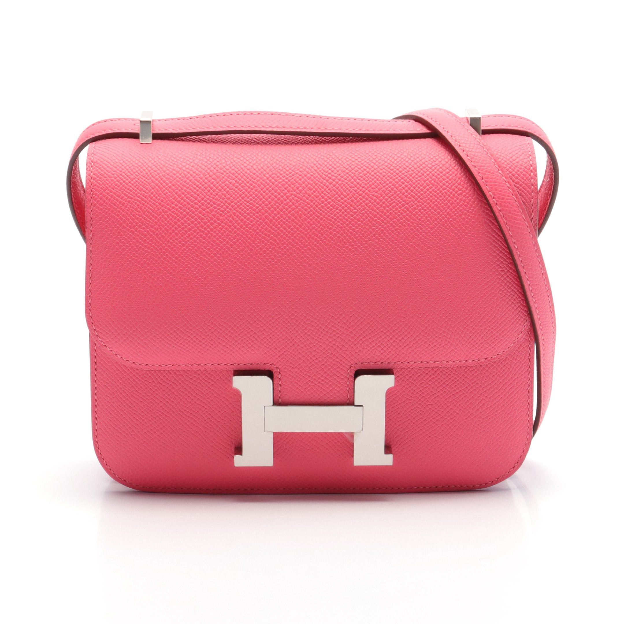 Hermes Hermes Constance 3 Mini Miroir Shoulder Bag Veau Epsom Pink Silver Hardware Double Engraved Size ONE SIZE - 1 Thumbnail
