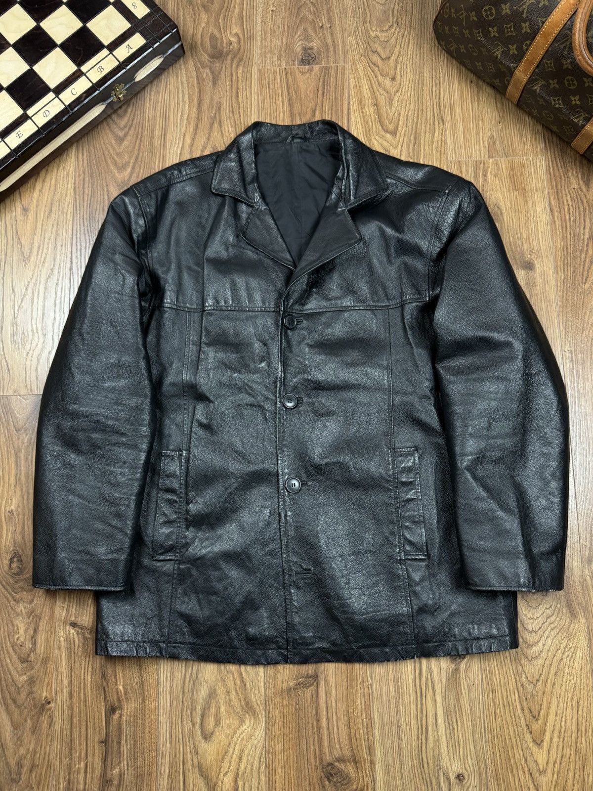 Vintage Vintage leather jacket 90s original retro casual item Size US L / EU 52-54 / 3 - 1 Thumbnail