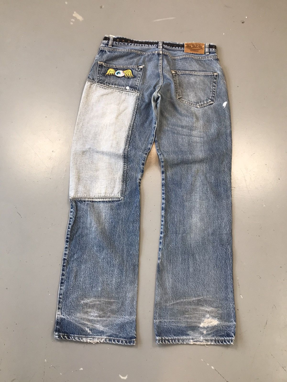 Vintage Super rare van Dutch 👀 printed spellout embroidered denim Size US 35 - 9 Thumbnail