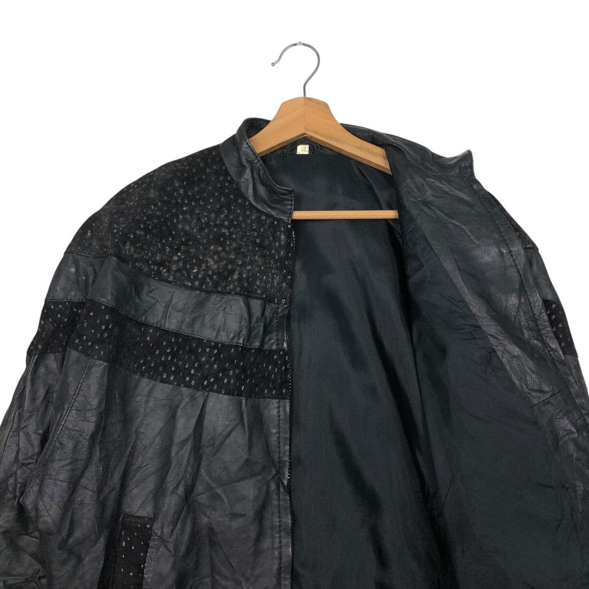 Genuine Leather 🔥VINTAGE UNBRANDED LEATHER BOMBER JACKET ISSEY MIYAKE Size US M / EU 48-50 / 2 - 14 Thumbnail