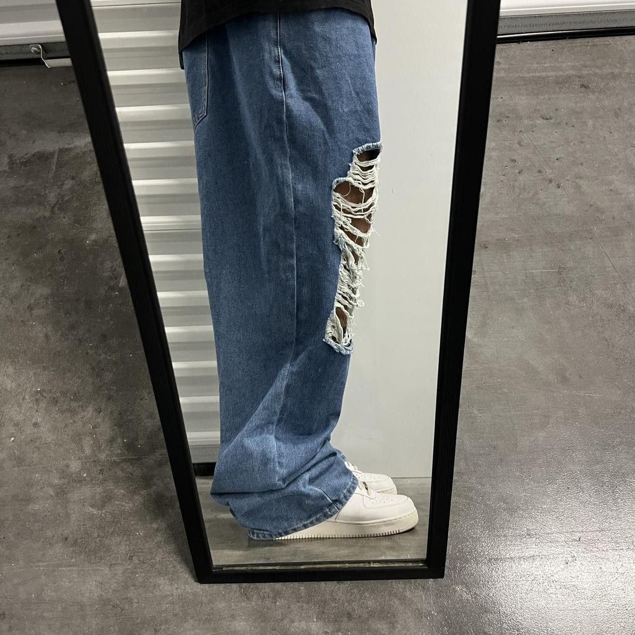 Vintage Vintage Y2K/2000s Super Baggy JNCO Style Ripped Streetwear Style Medium Wash Denim Jeans! Size US 42 / EU 58 - 2 Thumbnail