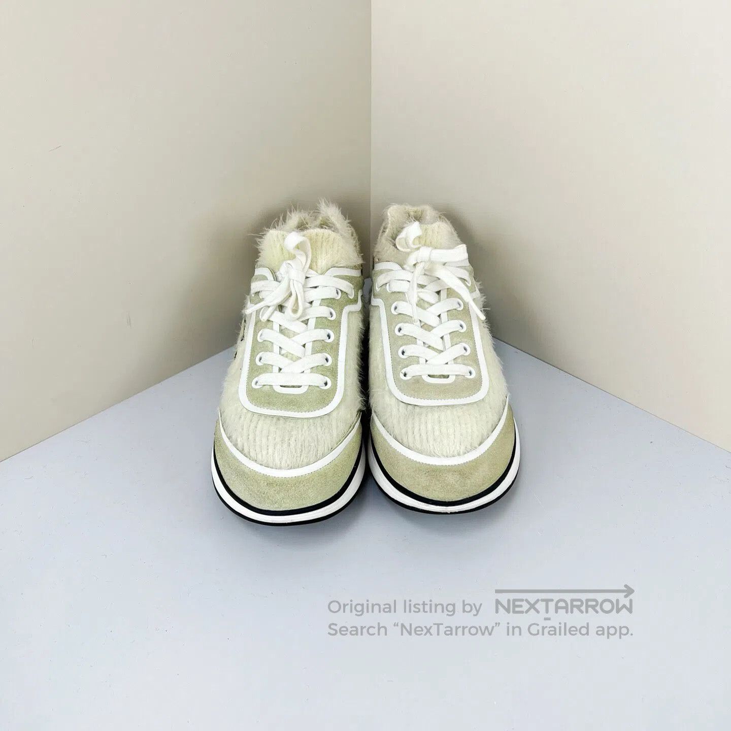 Chanel Chanel Beige Chanel Knit CC Logo Sneakers| Size US 7 / IT 37 - 2 Thumbnail