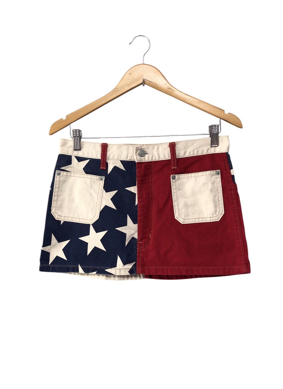 Hysteric Glamour Hysteric Glamour Patchwork Denim Skirt American Flag Star Size 29" - 1 Thumbnail