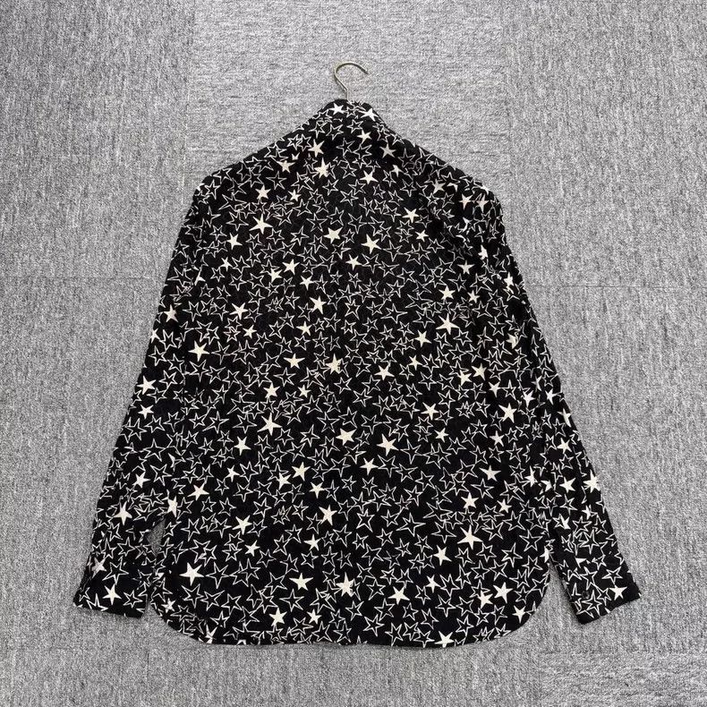 Saint Laurent Paris Saint Laurent Paris Black Star Print Long Sleeve Shirt-250 Size US M / EU 48-50 / 2 - 2 Thumbnail
