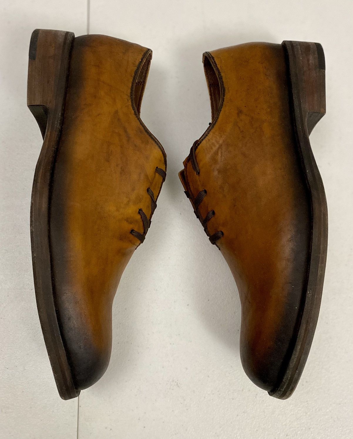 Esquivel 🇺🇸 Cognac Hand Burnish Harrison Wholecut Lace-Up NEW