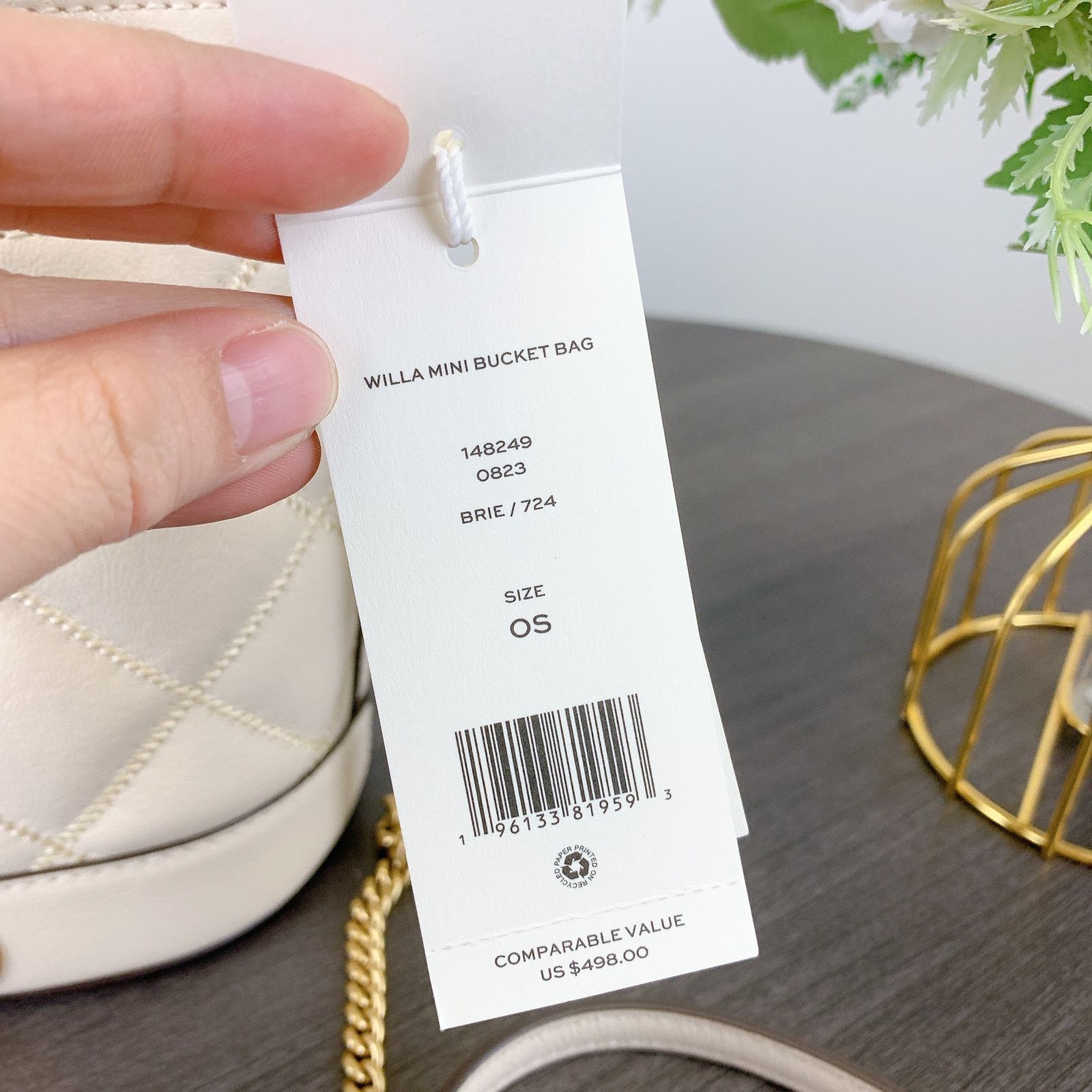 Tory Burch TORY BURCH 148249 WILLA MINI LEATHER QUILTED BUCKET Size ONE SIZE - 9 Thumbnail