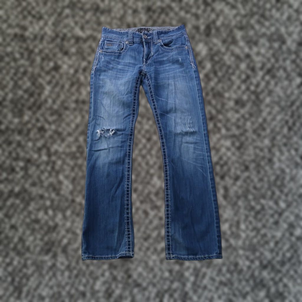 Buckle Black Buckle Black Jeans Women's 29x32 Bootcut Denim Stretch 5-Pocket Blue Slim Regular Distressed No Vintage No Folded Belt Loops Zip Button Logo Size 29" - 1 Thumbnail