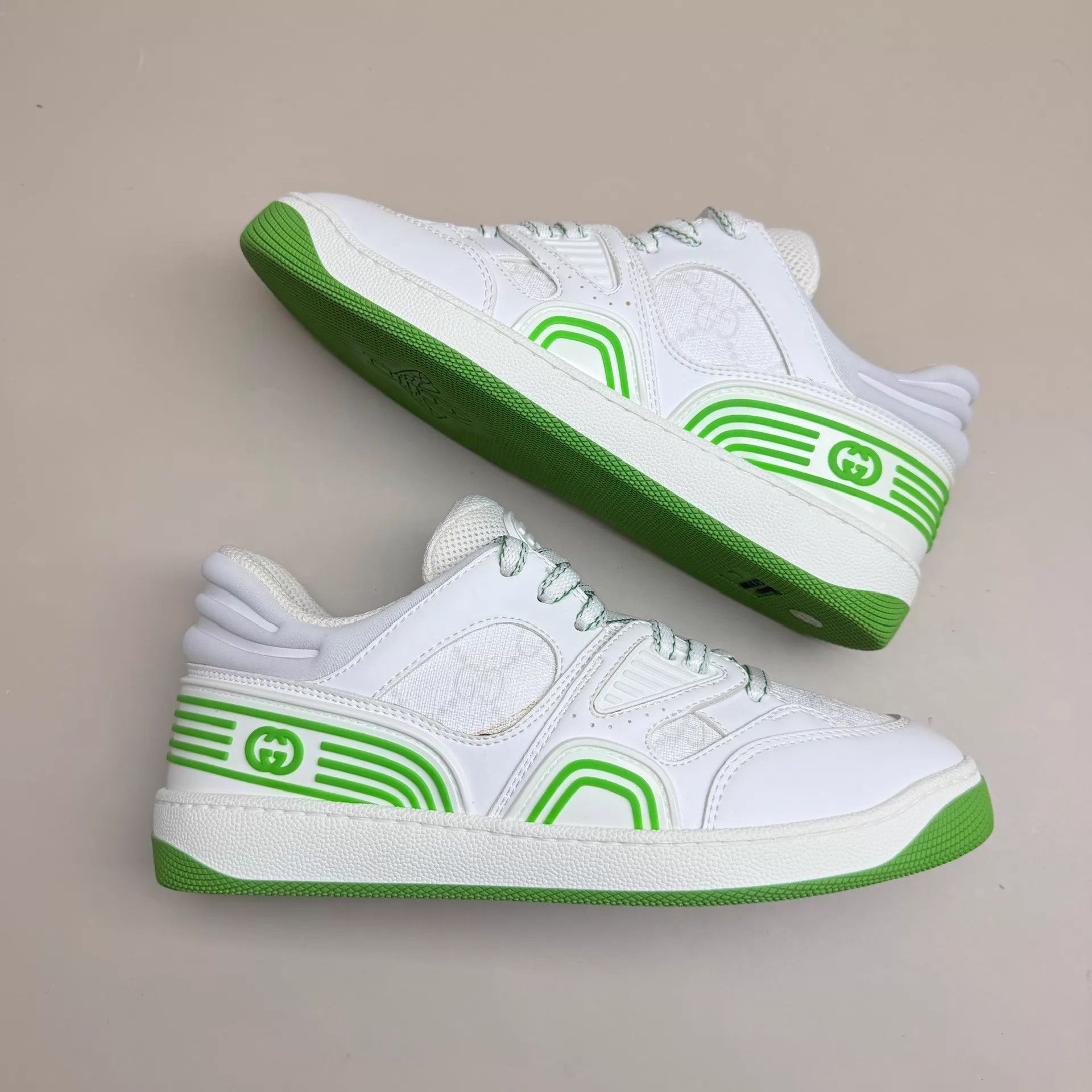 Gucci GUCCI Basket White Green Sneaker 35.5 Women's New Unused OG Size US 5 / IT 35 - 4 Thumbnail
