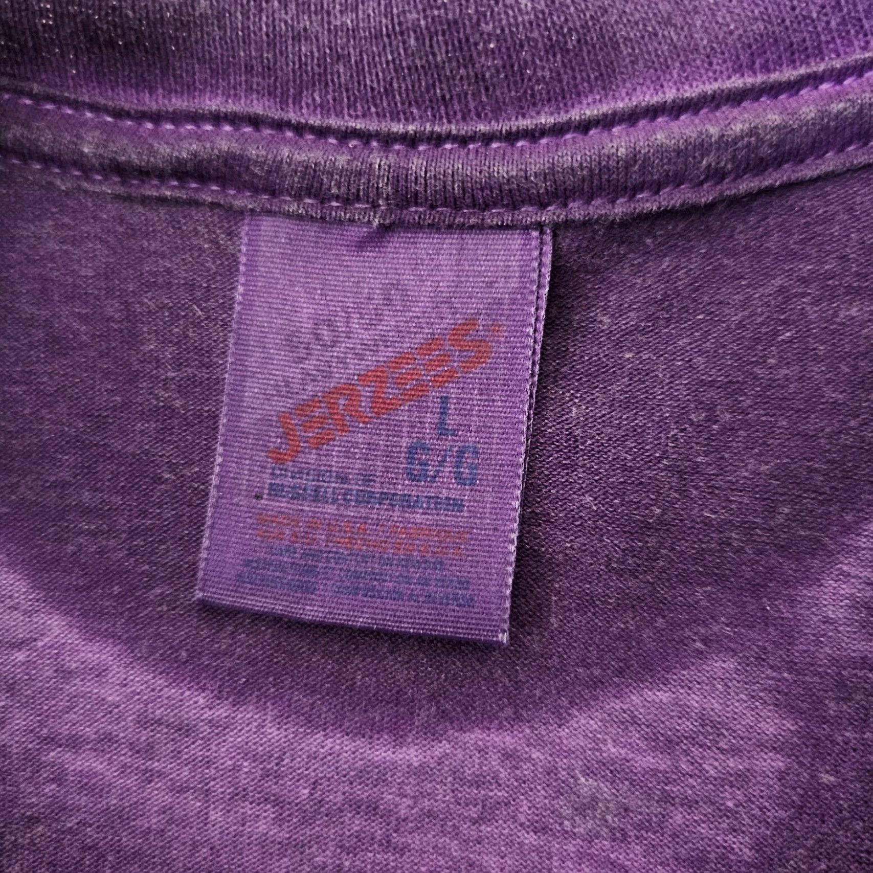 Jerzees VINTAGE Jerzees T-Shirt White & Purple Watermelon Graphic VTG Checkered Accent L Adult Unisex Shirts Short Sleeve Crew Neck 1990s Mens Womens Size US L / EU 52-54 / 3 - 2 Thumbnail