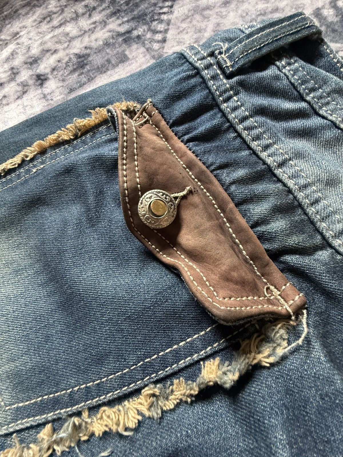 Japanese Brand Vomanie Japan Patch Work Frayed Details Baggy Fit Jeans Size US 32 / EU 48 - 17 Thumbnail