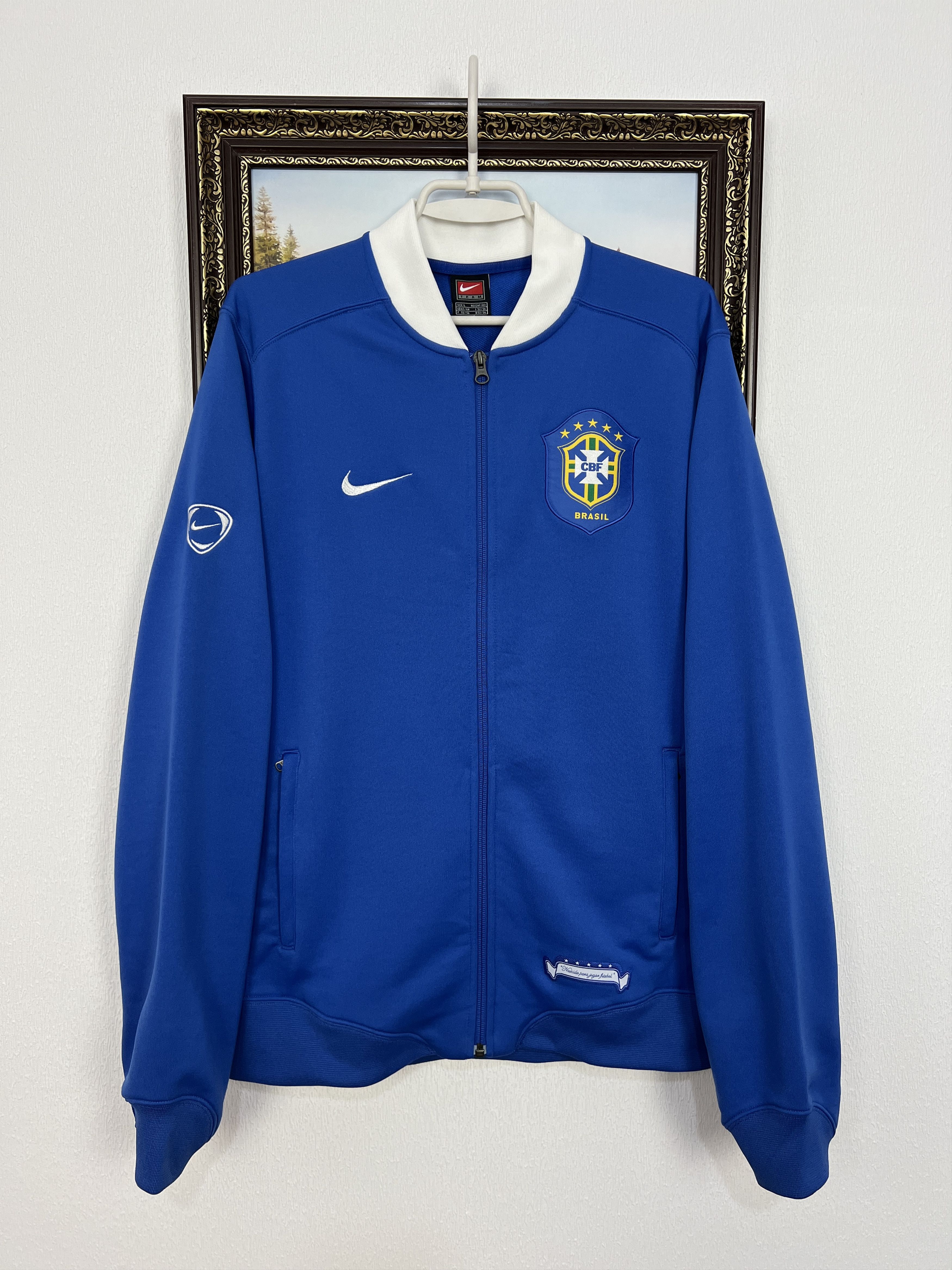 Nike Brazil Football National Team Jacket Soccer Track Top Size US L / EU 52-54 / 3 - 1 Thumbnail