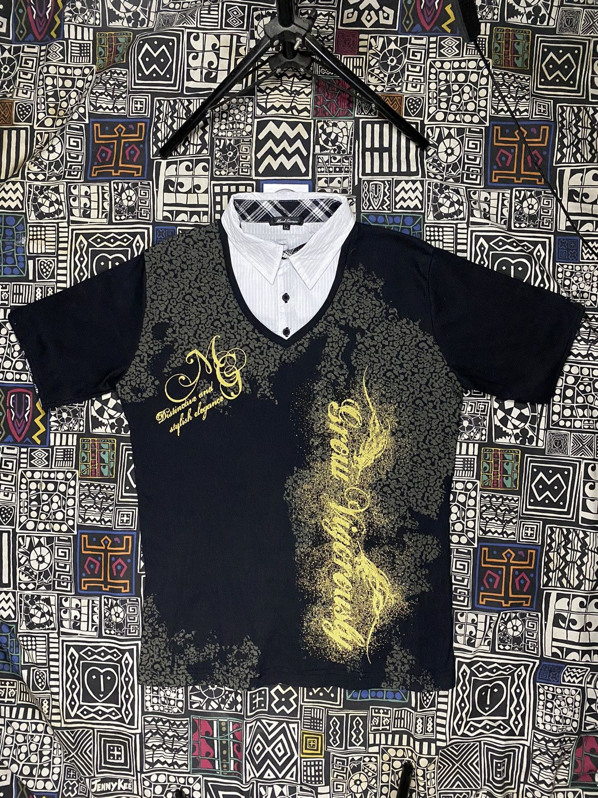 20471120 × If Six Was Nine × Japanese Brand Mind Games Double Layer Poem Leopard Collins T shirt Size US L / EU 52-54 / 3 - 1 Thumbnail