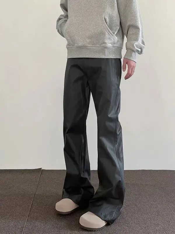 Japanese Brand High Street Black Brushed Wax Micro Flare Casual Pants Size US 32 / EU 48 - 4 Thumbnail
