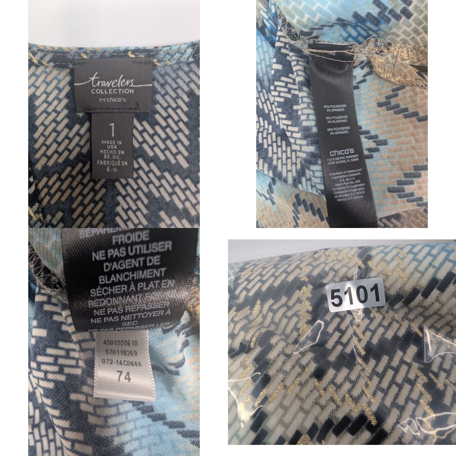 Vintage Chico's Travelers Long Cardigan Womens M/8 Chevron Print Front Tie Shirt Sweater Open Front All Seasons Lightweight Casual Womens Size M / US 6-8 / IT 42-44 - 8 Thumbnail