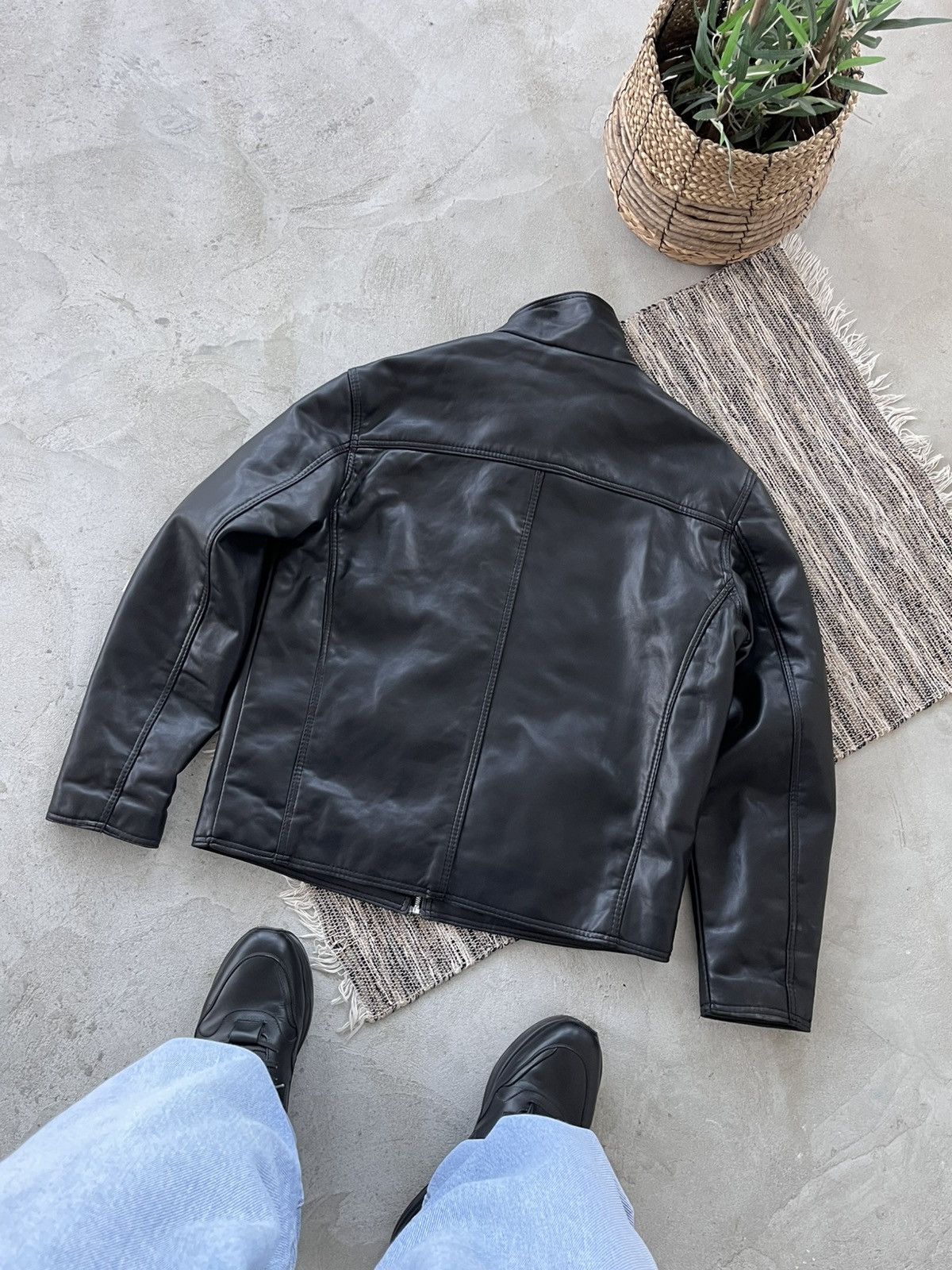 Genuine Leather Vintage Faux Leather Coach Bomber Jacket High Neck Y2K Size US L / EU 52-54 / 3 - 3 Thumbnail