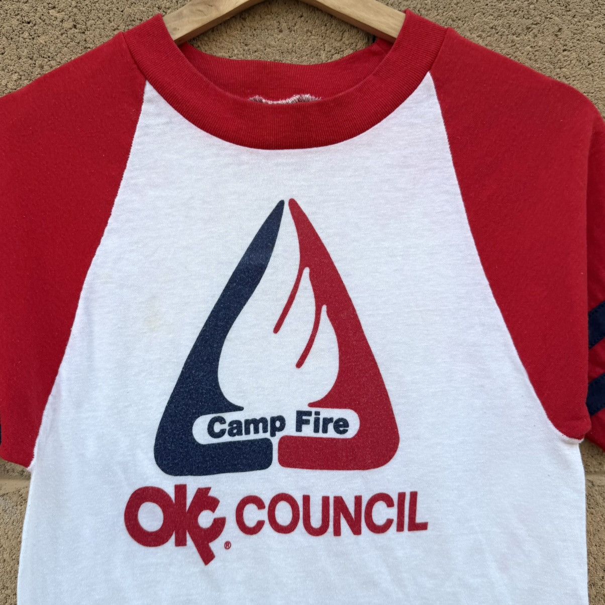 Champion Vintage 70s Champion Blue Bar Camp Fire Ringer T-Shirt Small Size US S / EU 44-46 / 1 - 8 Thumbnail
