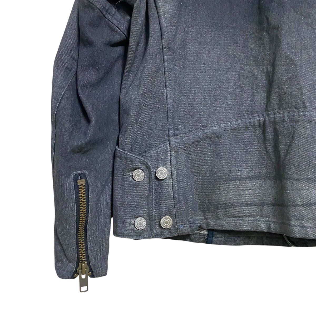 Le Grande Bleu (L.G.B.) Maniac Works Black Waxed Denim Biker Jacket Size US M / EU 48-50 / 2 - 11 Thumbnail