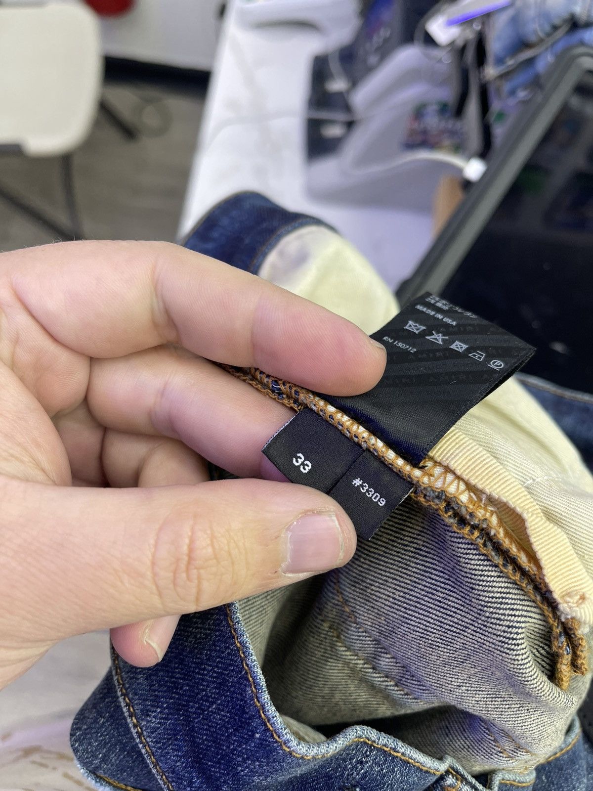 Amiri Amiri MX1 jeans (dark blue/orange) Size US 33 - 8 Thumbnail