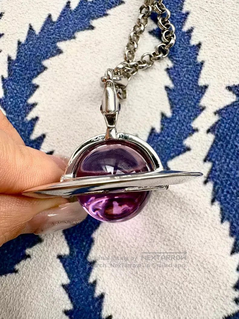 Vivienne Westwood Vivienne Westwood Purple Large Orb Saturn Planet Necklace Size ONE SIZE - 3 Thumbnail