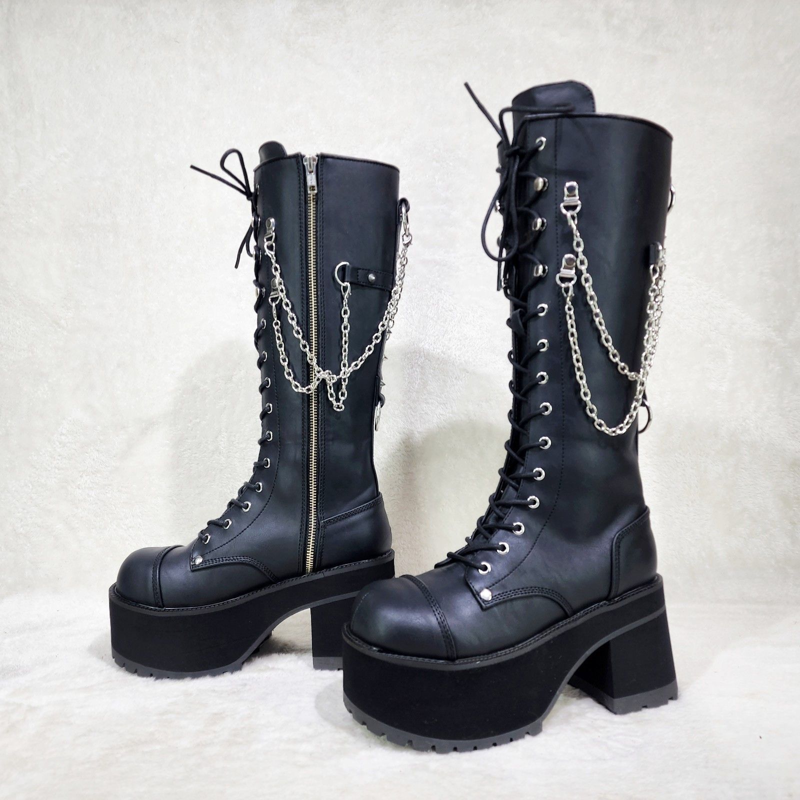 Demonia Cult DEMONIA Ranger 303 Goth Lumberjack Biker Mens Platform Knee Size US 9 / EU 42 - 8 Thumbnail