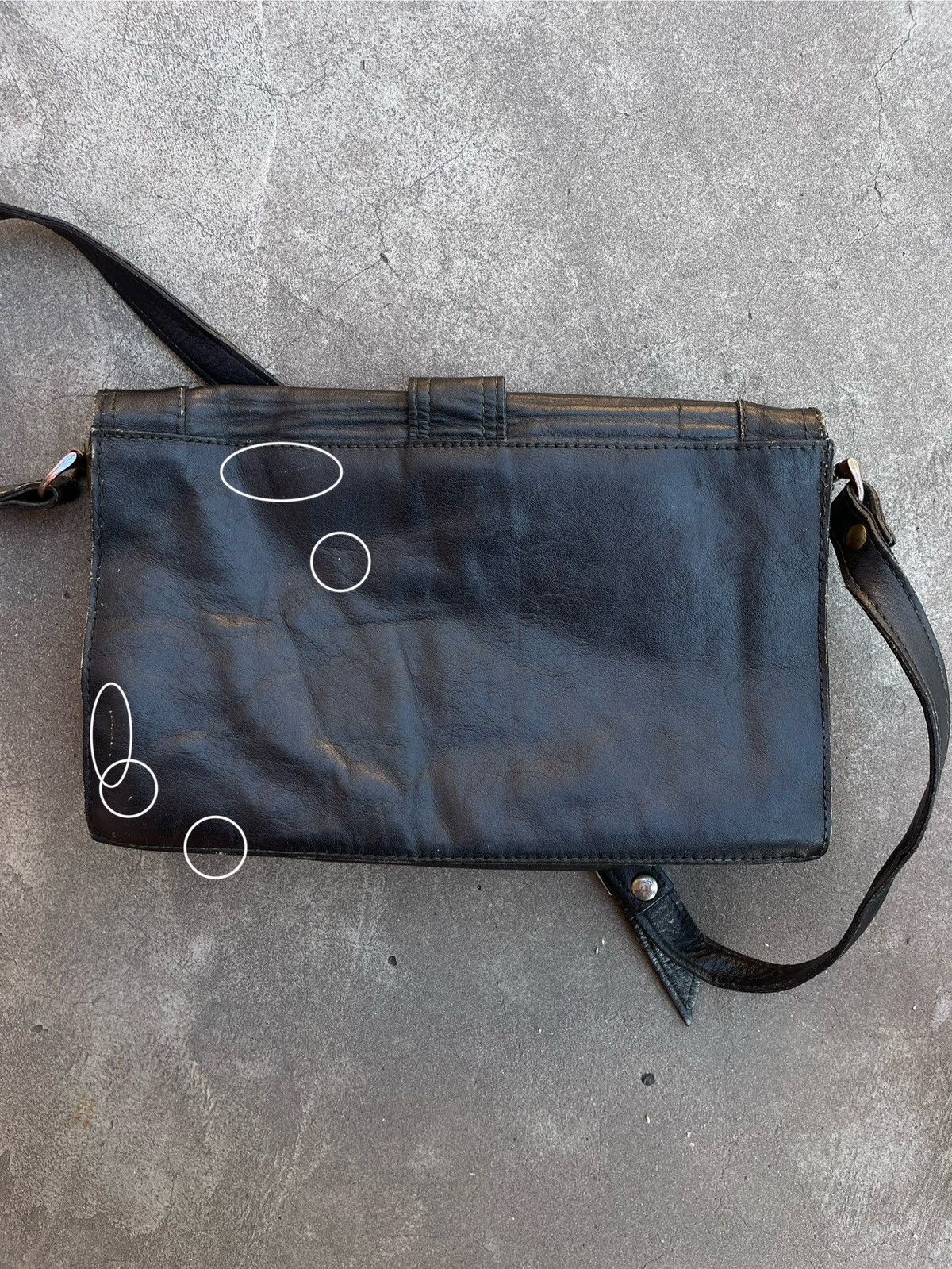 Bugatti Saved Bugatti Black Leather Messenger Bag 90s Size ONE SIZE - 14 Thumbnail