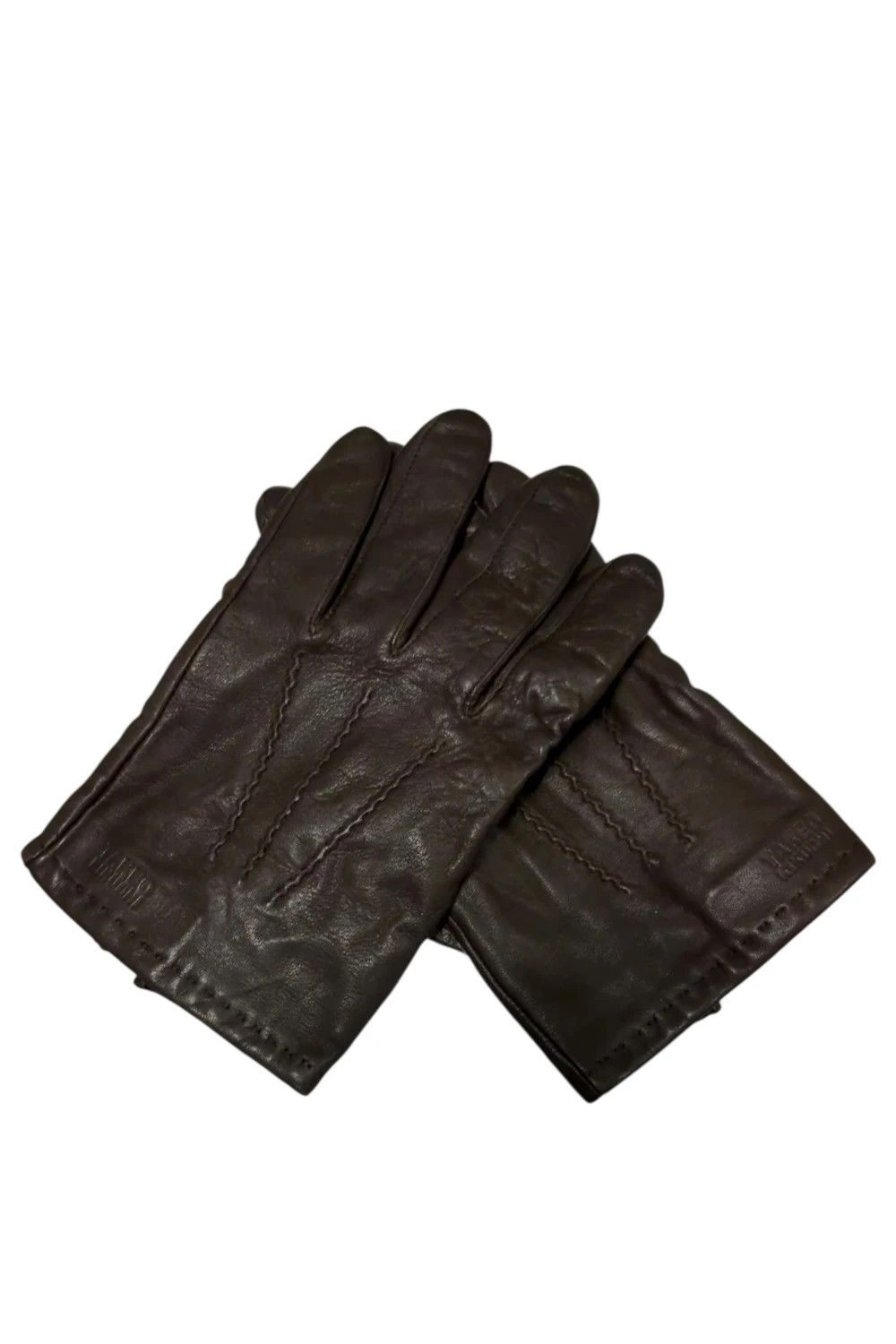 Katharine Hamnett London Katharine Hamnett brown detailed leather gloves Size ONE SIZE - 1 Thumbnail