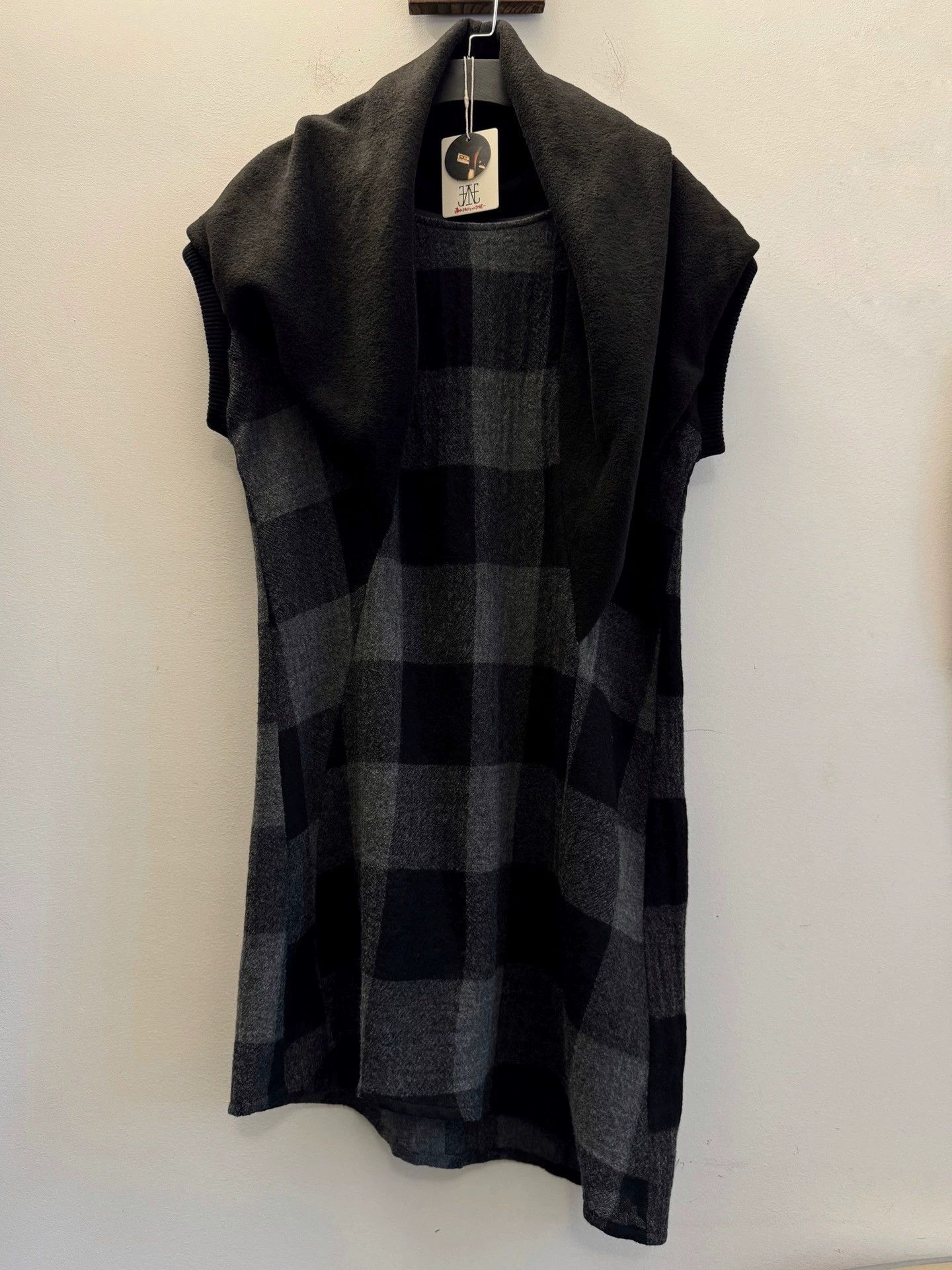 Vintage Japanese Vintage Wool Plaid Structured Collar Dress Size M / US 6-8 / IT 42-44 - 8 Thumbnail